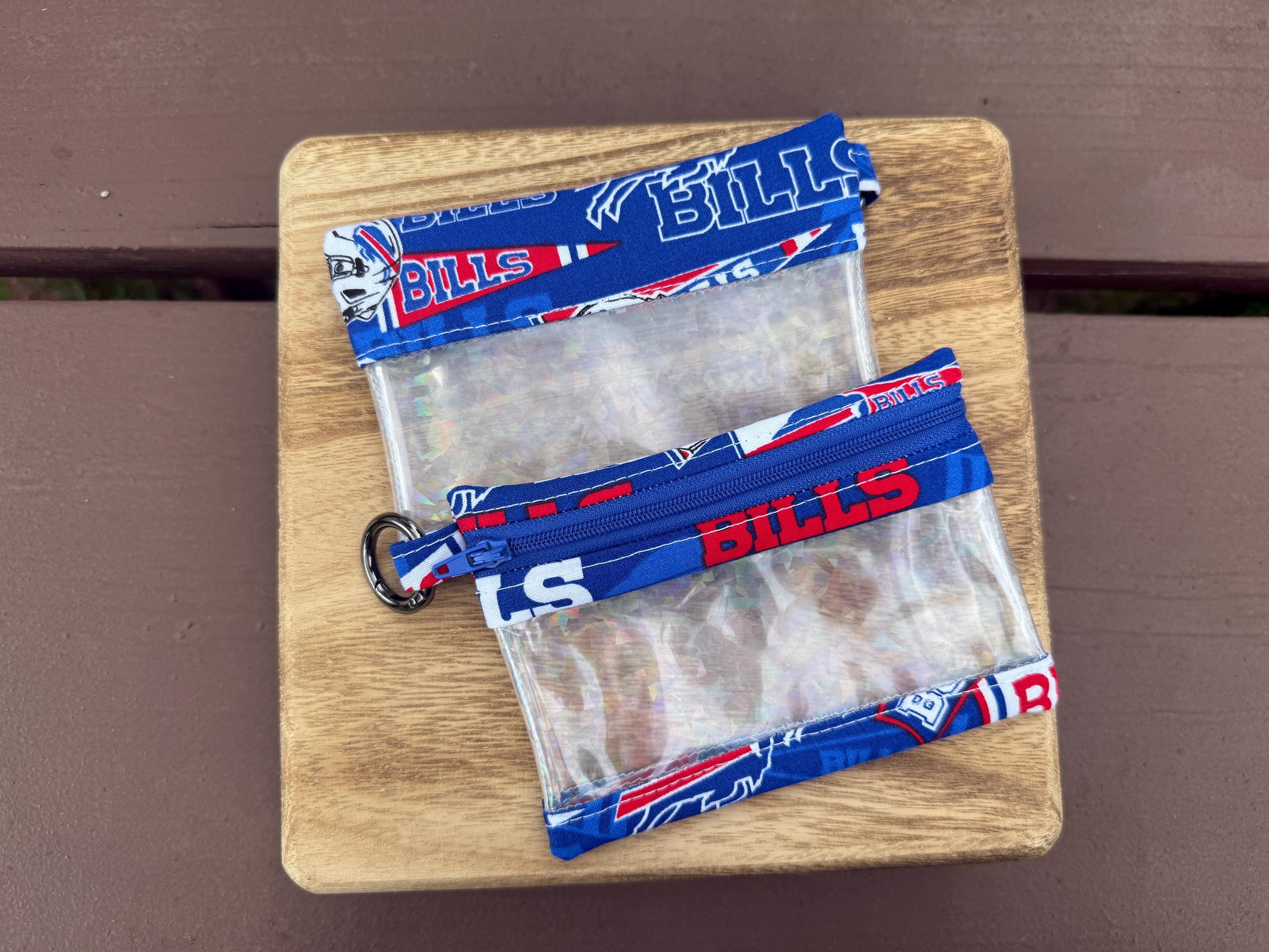 Football Inspired Ready to ship Notion Pouches with see through vinyl window and carabiner!!
