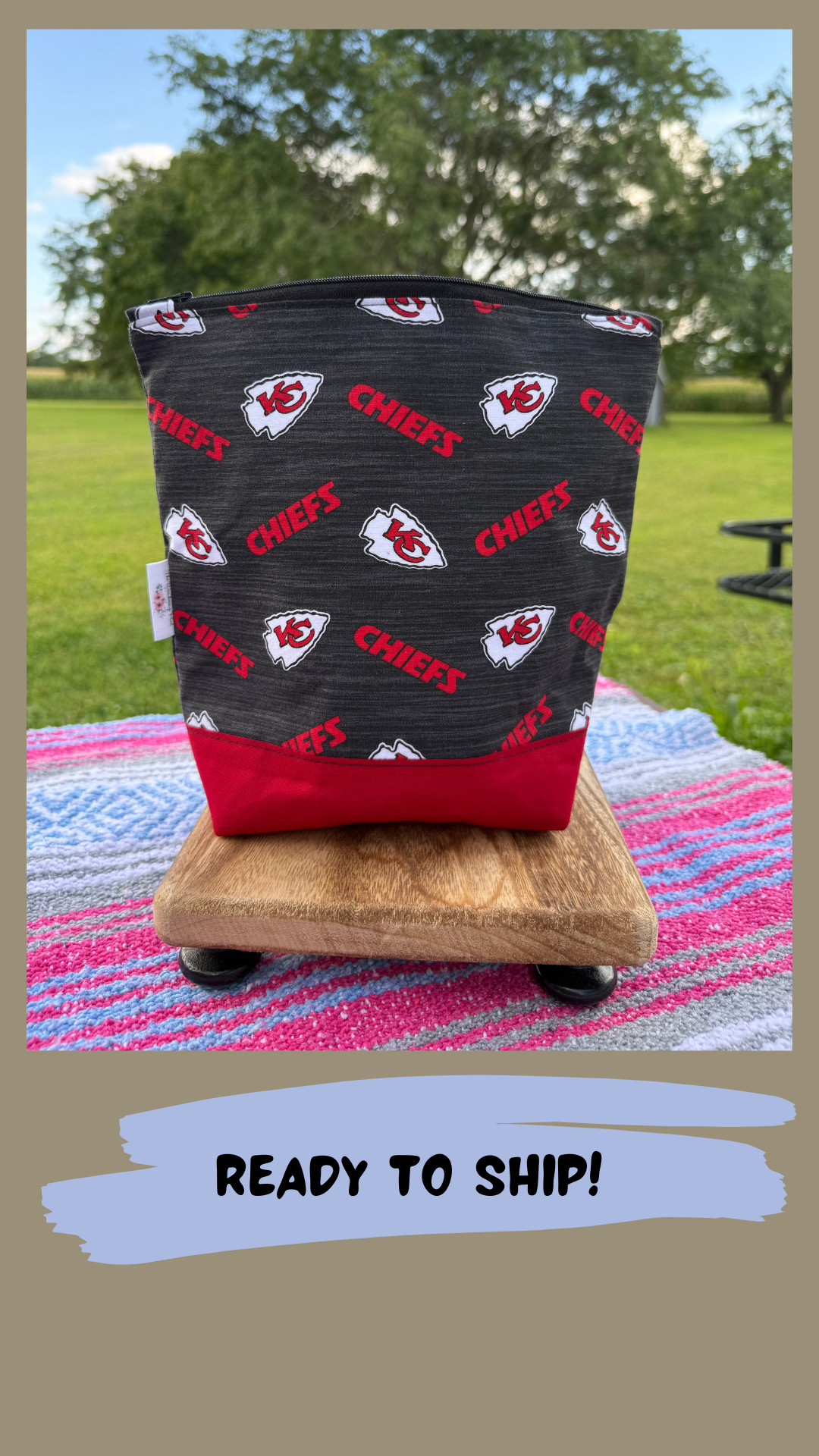 Ready to Ship - NEW bag style! - Black Kansas Chiefs inspired Julie Bag