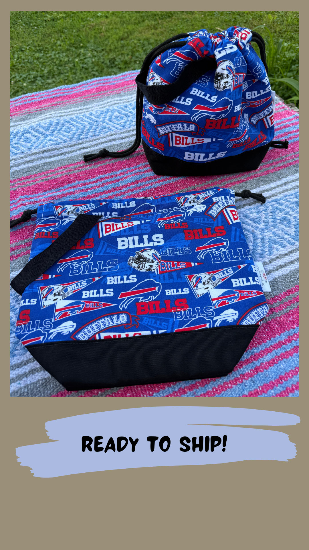 Ready to ship - Buffalo Bills inspired Drawstring Bag