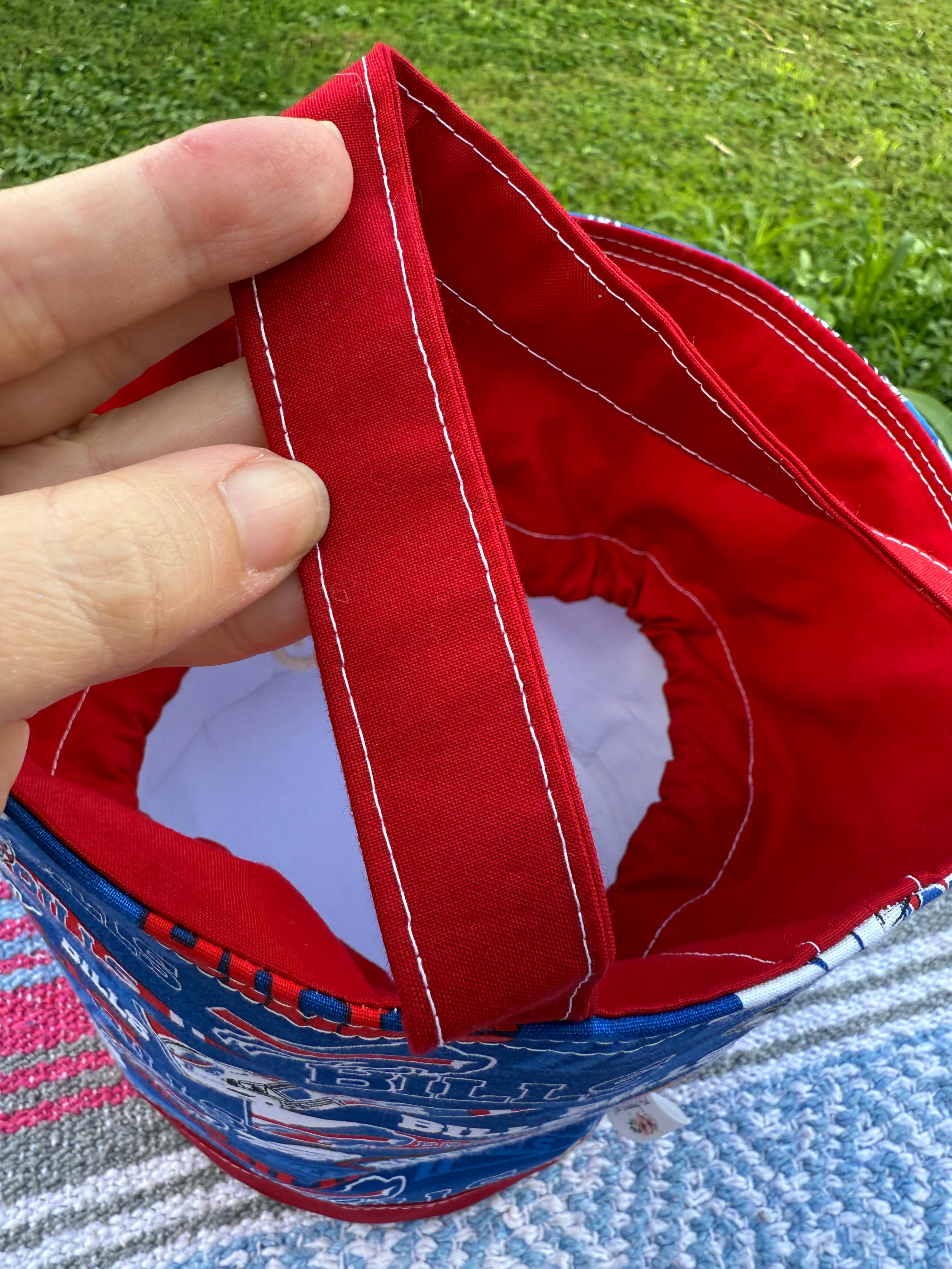 Ready to Ship - Buffalo Bills inspired Large Bucket with drawstring closure!