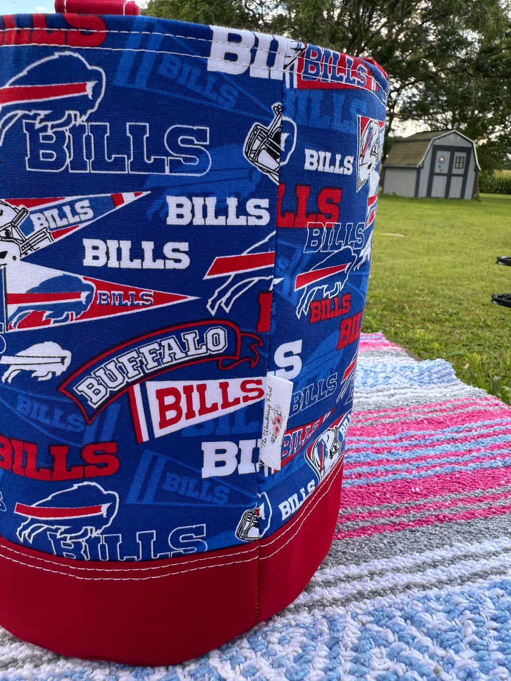 Ready to Ship - Buffalo Bills inspired Large Bucket with drawstring closure!