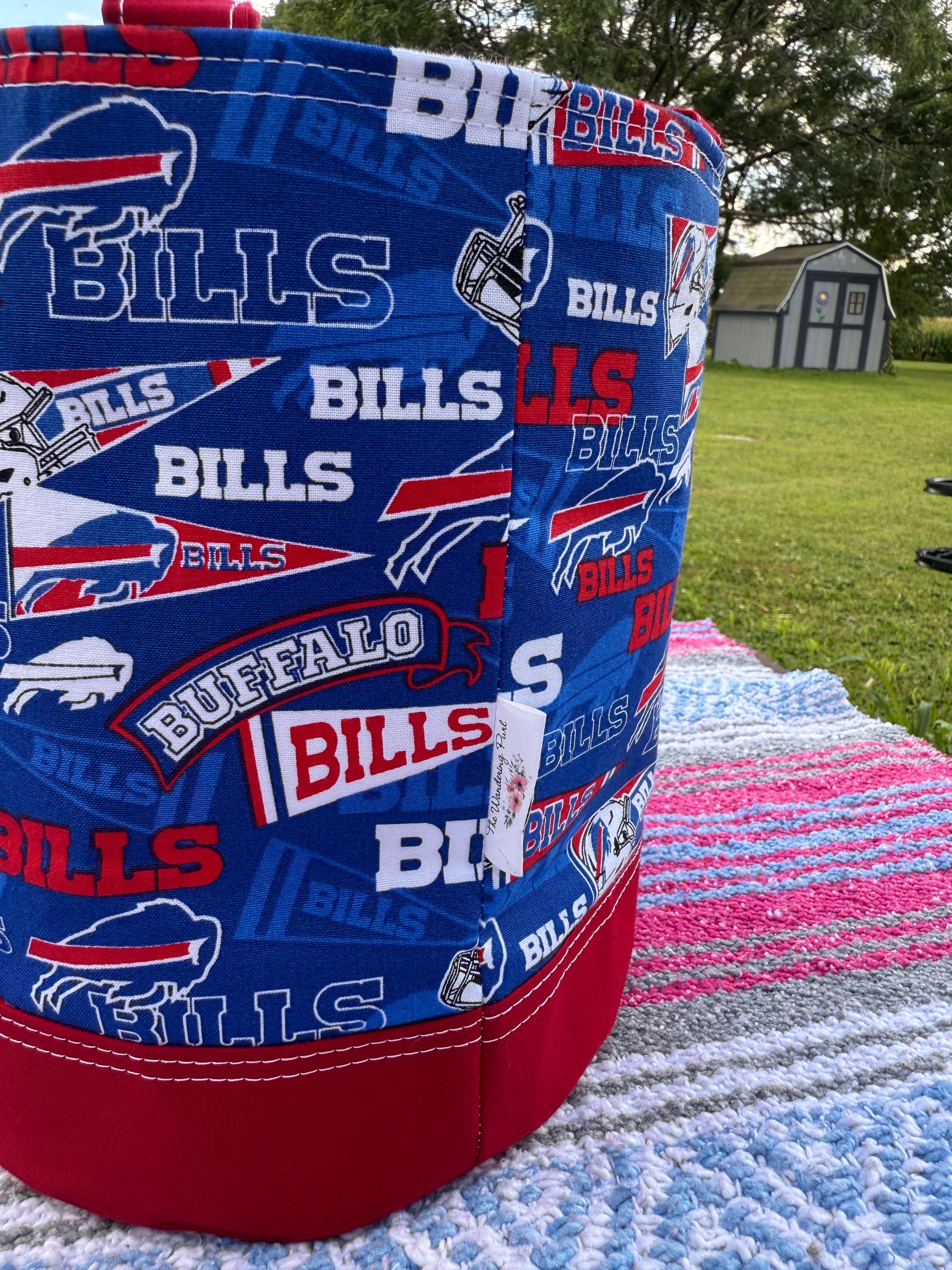 Ready to Ship - Buffalo Bills inspired Large Bucket with drawstring closure!